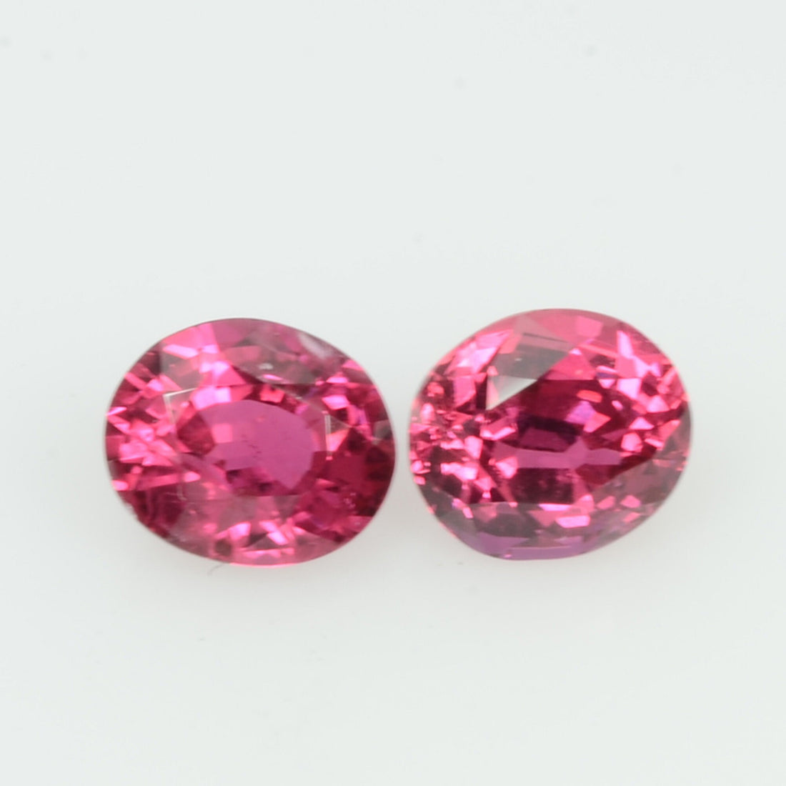 Pair Natural Burma Ruby Loose Gemstone Oval Cut