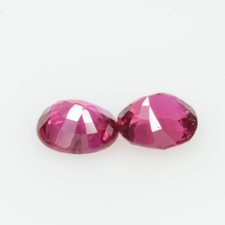 Pair Natural Burma Ruby Loose Gemstone Oval Cut