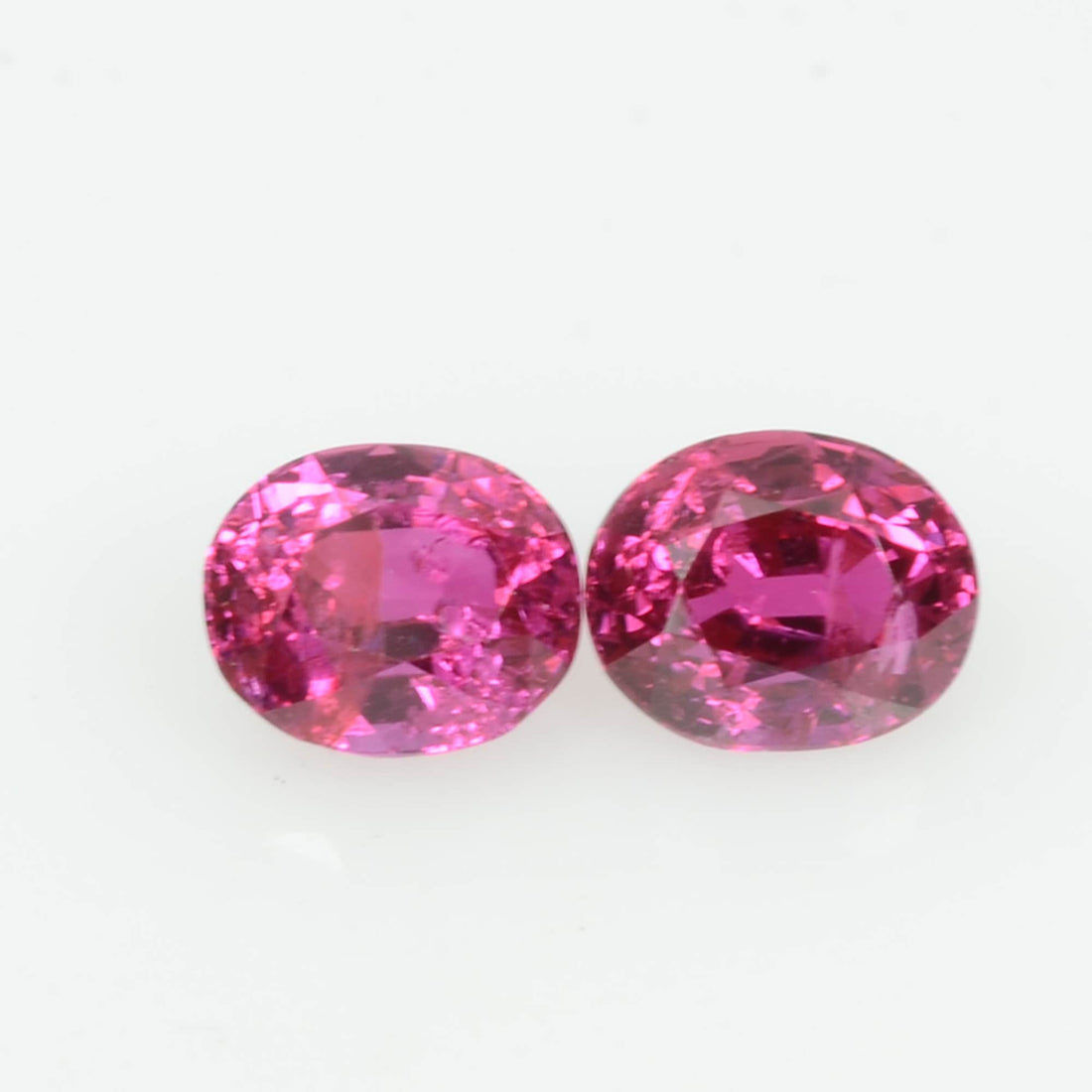 Pair Natural Burma Ruby Loose Gemstone Oval Cut