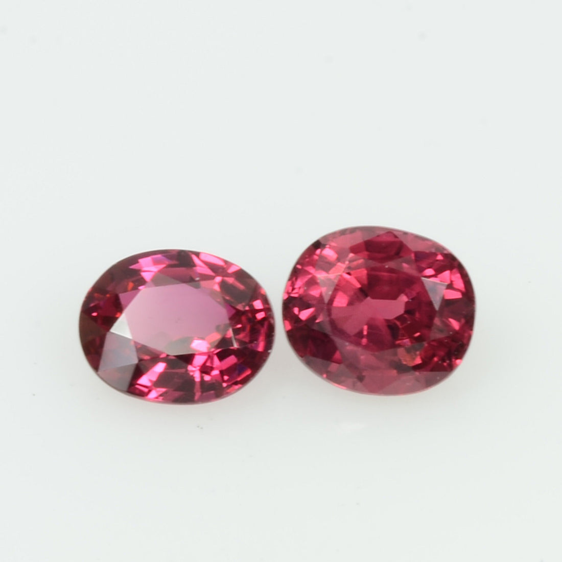 Pair Natural Burma Ruby Loose Gemstone Oval Cut