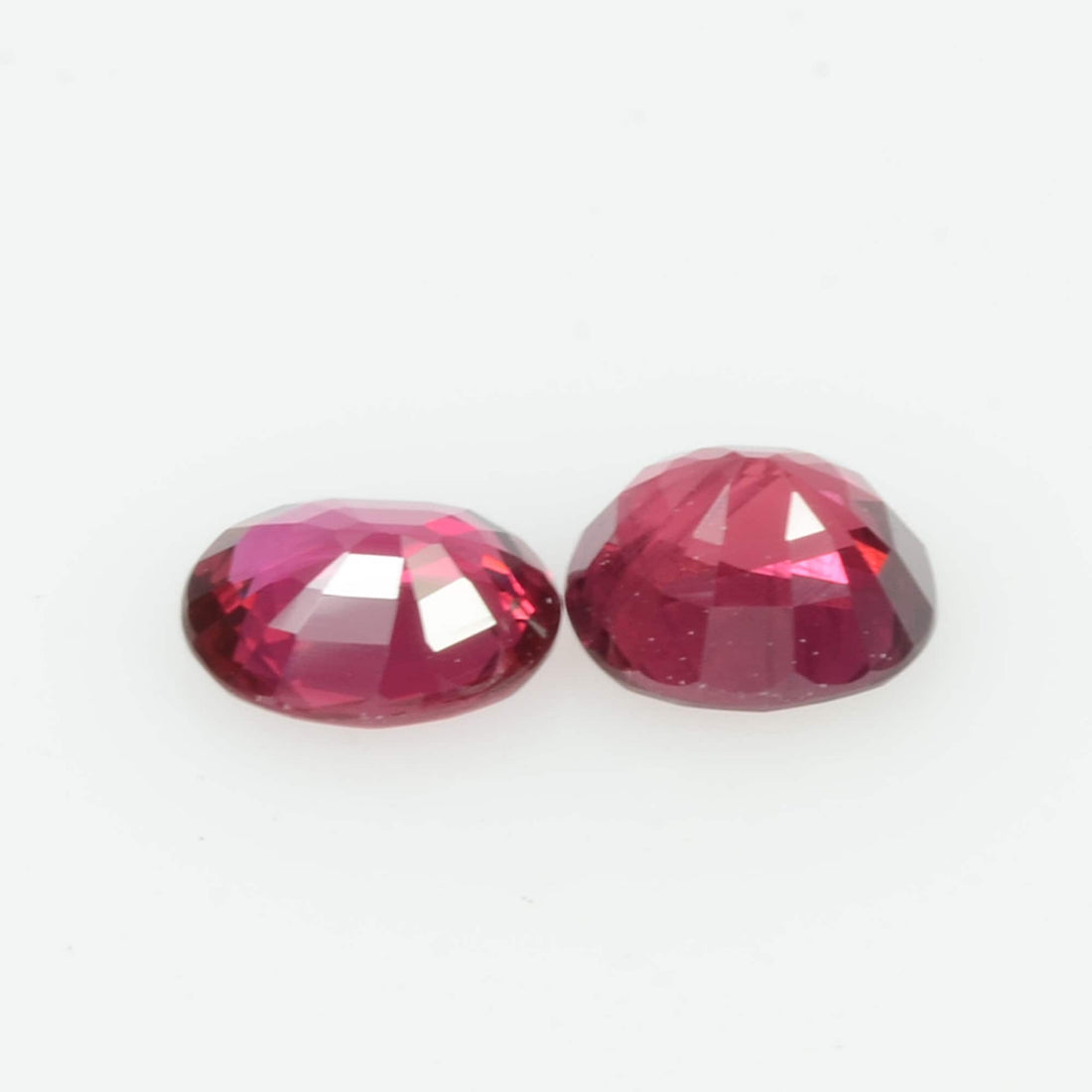 Pair Natural Burma Ruby Loose Gemstone Oval Cut