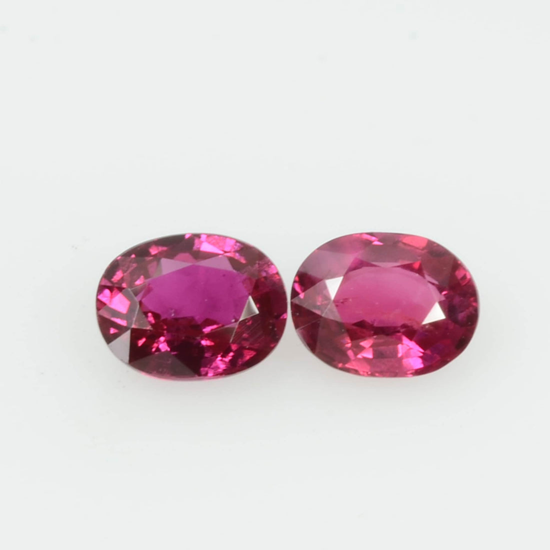 Pair Natural Burma Ruby Loose Gemstone Oval Cut