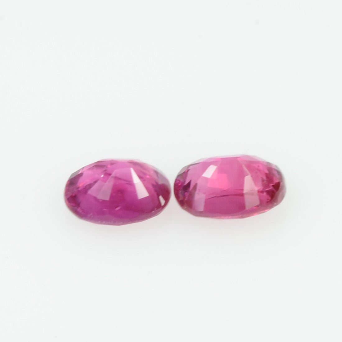 Pair Natural Burma Ruby Loose Gemstone Oval Cut