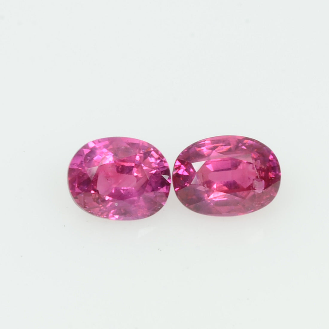 Pair Natural Burma Ruby Loose Gemstone Oval Cut