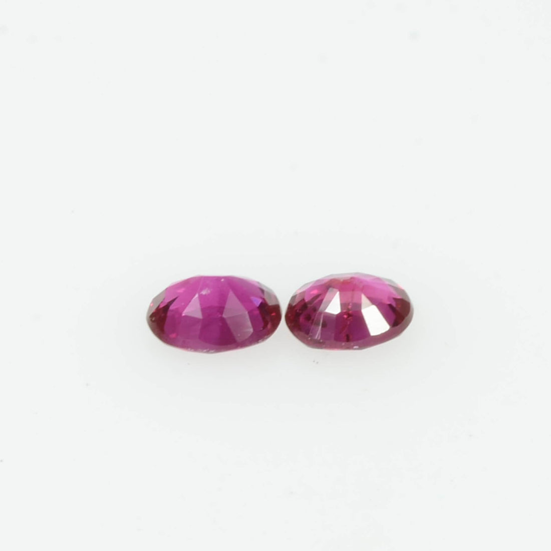 Pair Natural Burma Ruby Loose Gemstone Oval Cut