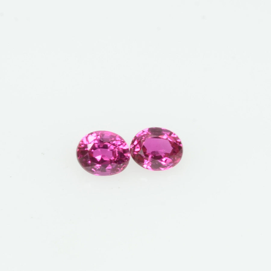 Pair Natural Burma Ruby Loose Gemstone Oval Cut