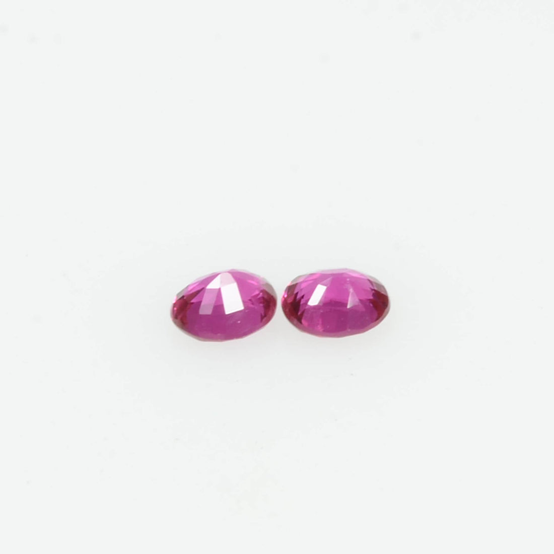 Pair Natural Burma Ruby Loose Gemstone Oval Cut