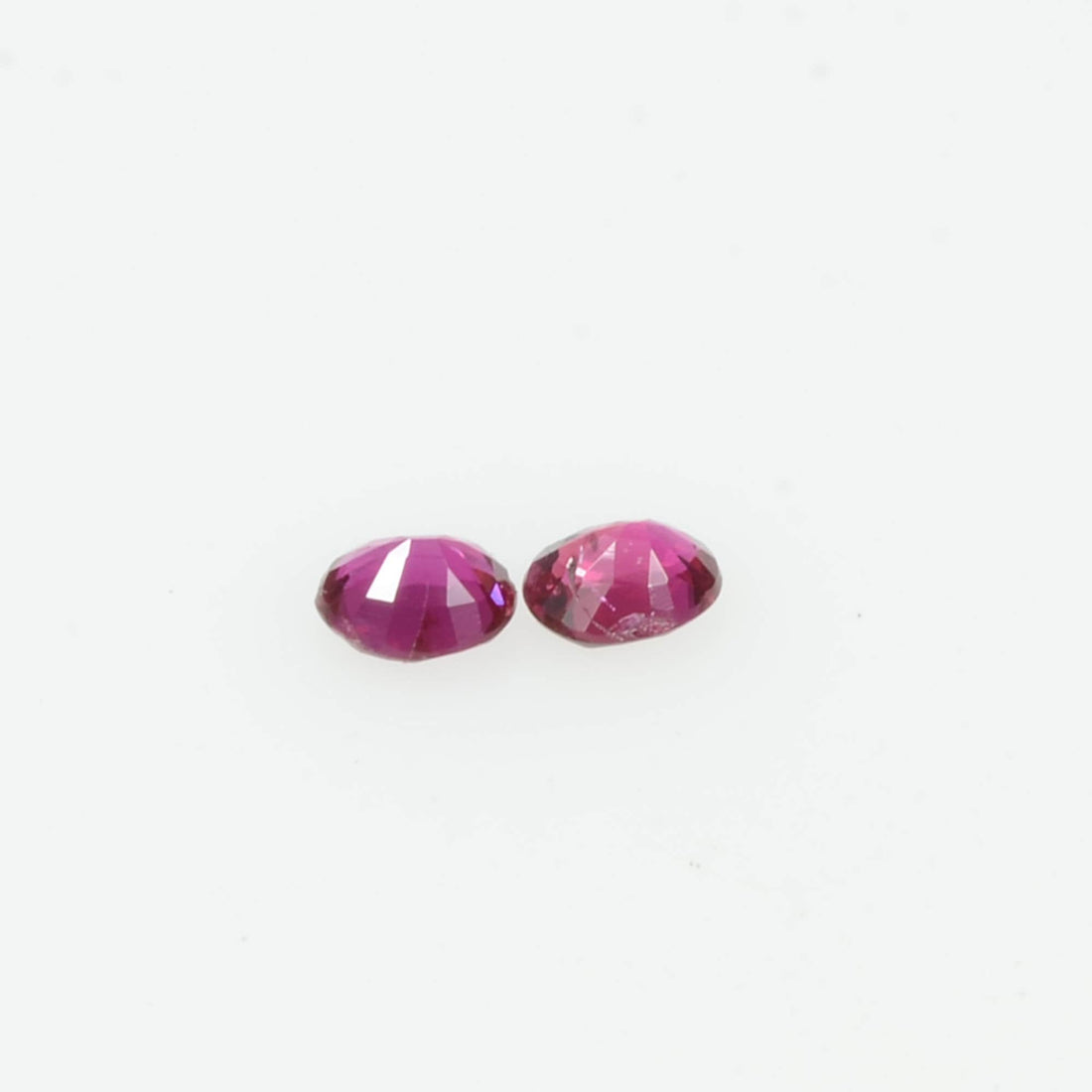 Pair Natural Burma Ruby Loose Gemstone Oval Cut