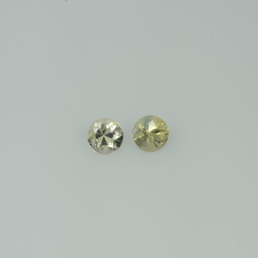3-5 mm Natural Pastel Yellow  Sapphire Loose Gemstone Round Diamond Cut Cleanish Quality 
