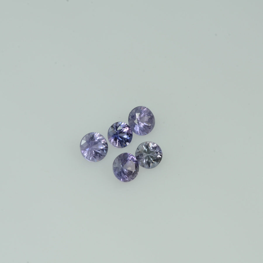 3.0-3.5 mm Natural Lavender Purple Sapphire Loose Gemstone Round Diamond Cut Vs Quality