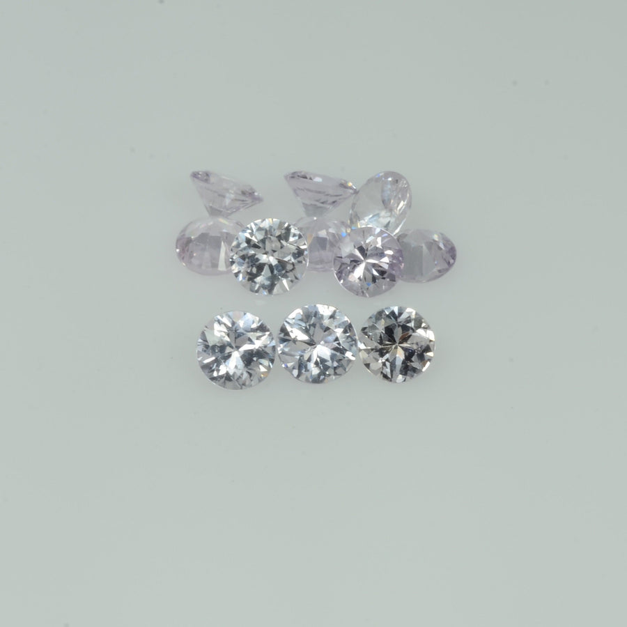 2.5-4.0 mm Natural Pastel Pink Sapphire Vs Quality Loose Gemstone Round Diamond Cut