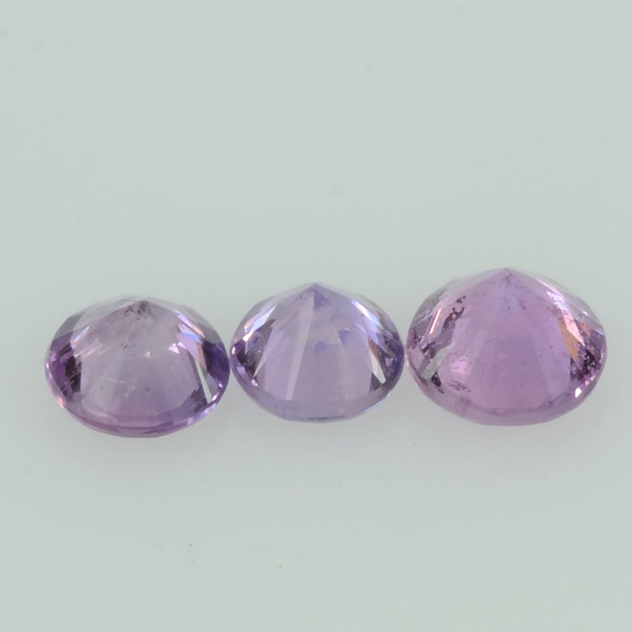 2.5-3.5 mm Natural Lavender Purple Sapphire Loose Gemstone VS Quality Round Diamond Cut