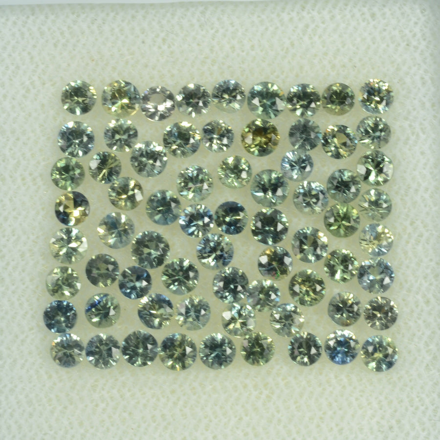 1.1 -3.5 mm Natural Greenish Yellow  Sapphire Loose Gemstone Round Diamond Cut Vs Quality Color