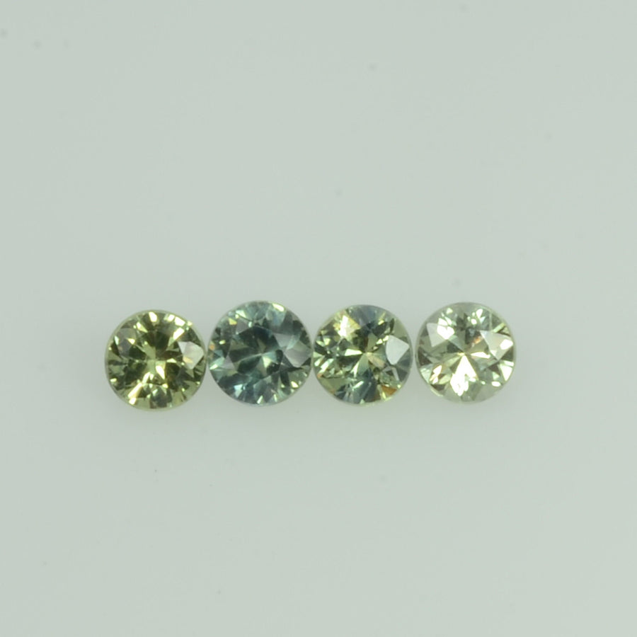 1.4-3.5 mm Natural Greenish Yellow Sapphire Loose Gemstone Round Diamond Cut Vs Quality Color