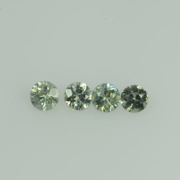 1.4-3.0 mm Natural Greenish Yellow Sapphire Loose Gemstone Round Diamond Cut Vs Quality Color