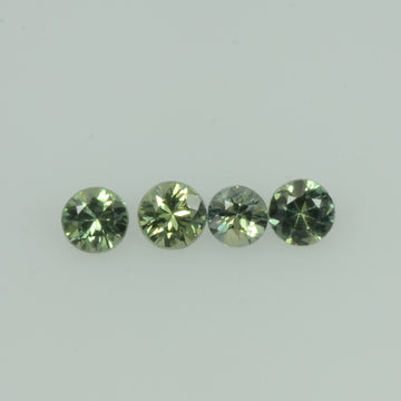 1.7-3.8 mm Natural Teal Green Sapphire Loose Gemstone Round Diamond Cut Vs Quality Color