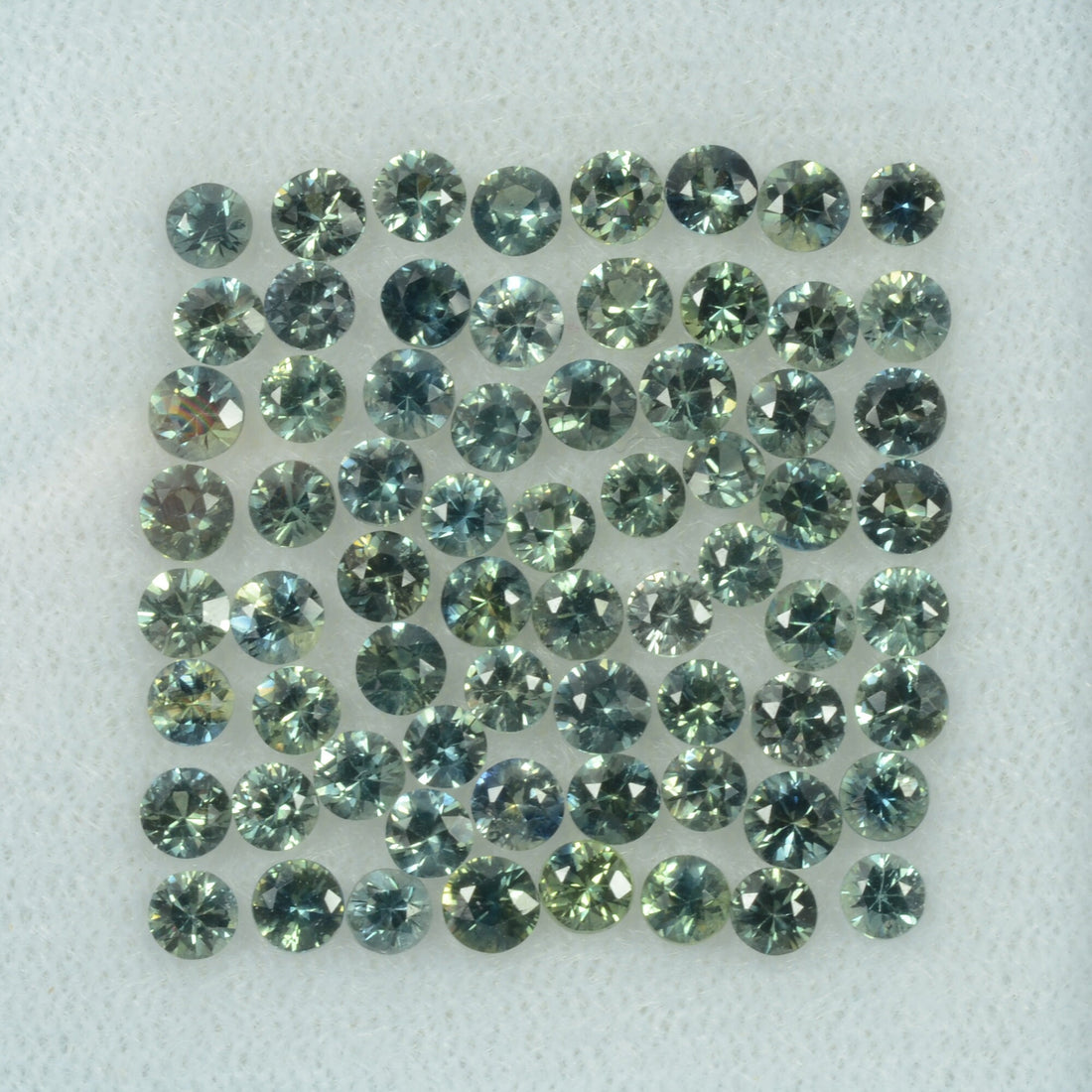 2.2-3.5 mm Natural Teal Green Sapphire Loose Gemstone Round Diamond Cut Color