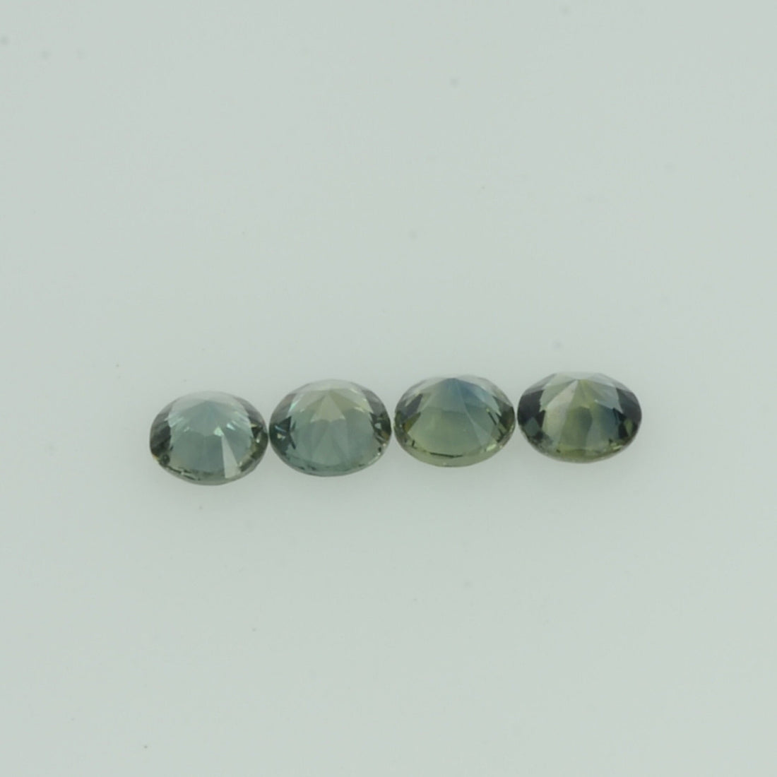 2.2-3.5 mm Natural Teal Green Sapphire Loose Gemstone Round Diamond Cut Color