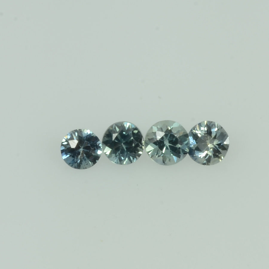 1.5-4.5 mm Natural Teal Green Sapphire Loose Gemstone Round Diamond Cut Color