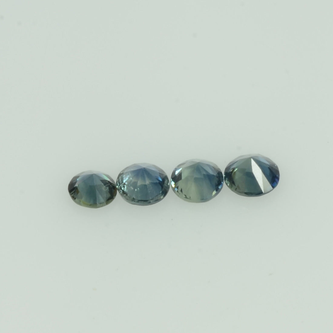 2.0-3.5 mm Natural Teal Green Sapphire Loose Gemstone Round Diamond Cut Color