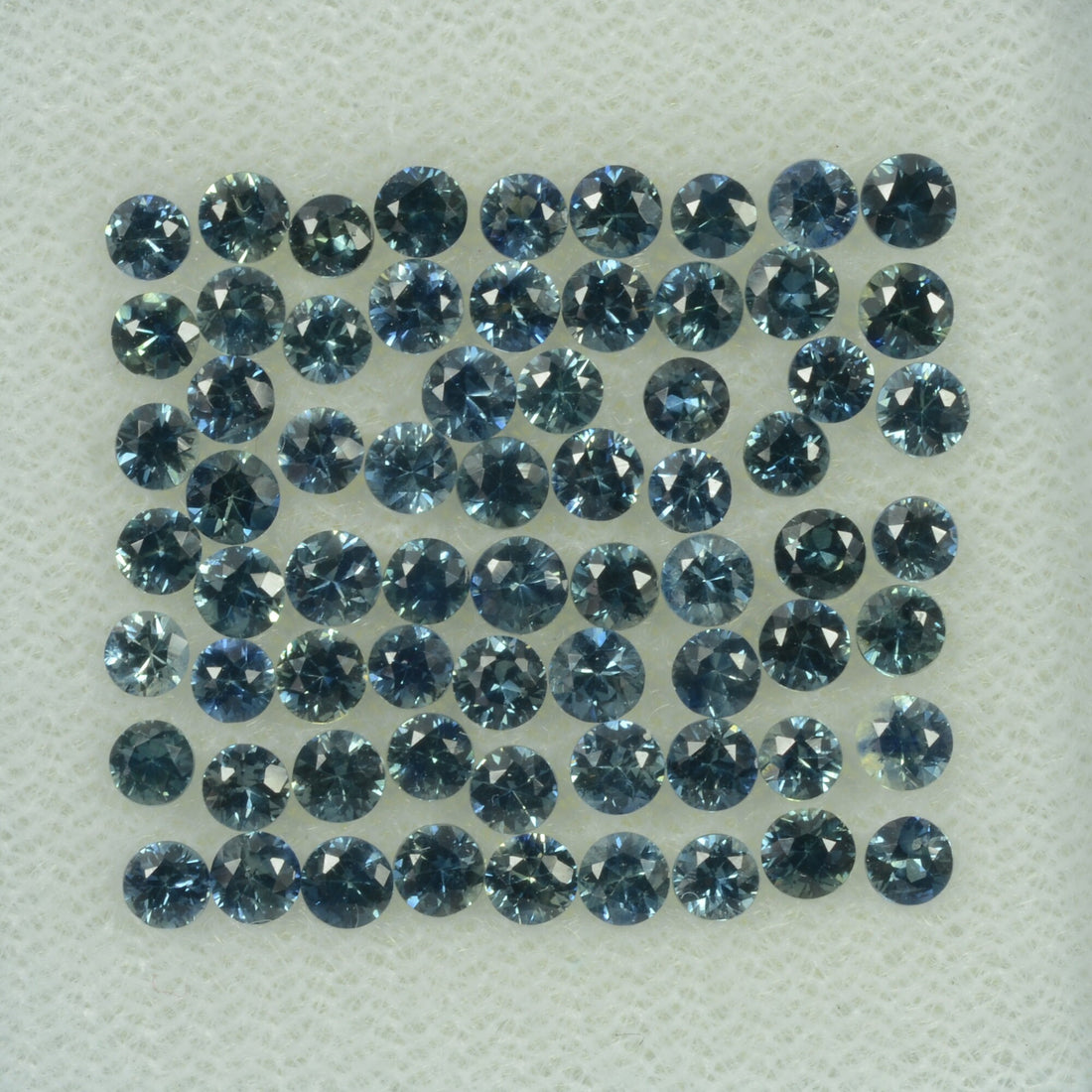 1.6-4.2mm Natural Teal Green Sapphire Loose Gemstone Round Diamond Cut Color