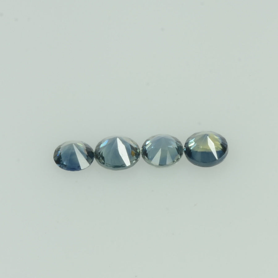 1.6-4.2mm Natural Teal Green Sapphire Loose Gemstone Round Diamond Cut Color