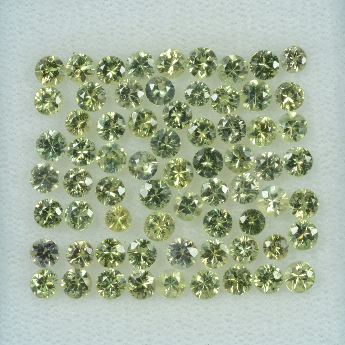 1.4- 4.0 mm Natural Yellowish Green Sapphire Loose Gemstone Round Diamond Cut Color