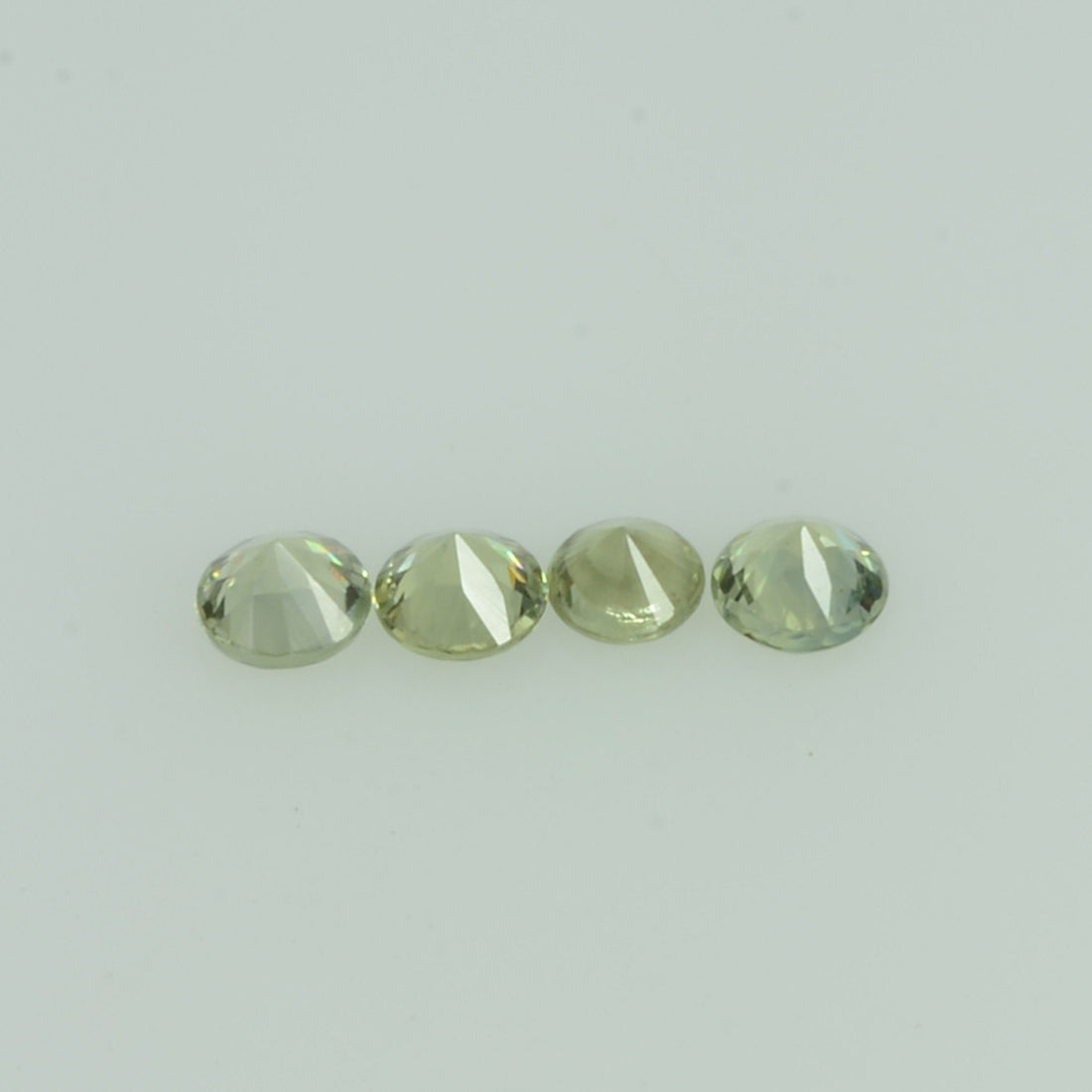 1.4- 4.0 mm Natural Yellowish Green Sapphire Loose Gemstone Round Diamond Cut Color
