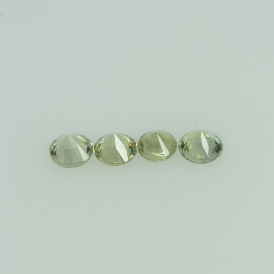 1.4- 4.0 mm Natural Yellowish Green Sapphire Loose Gemstone Round Diamond Cut Color
