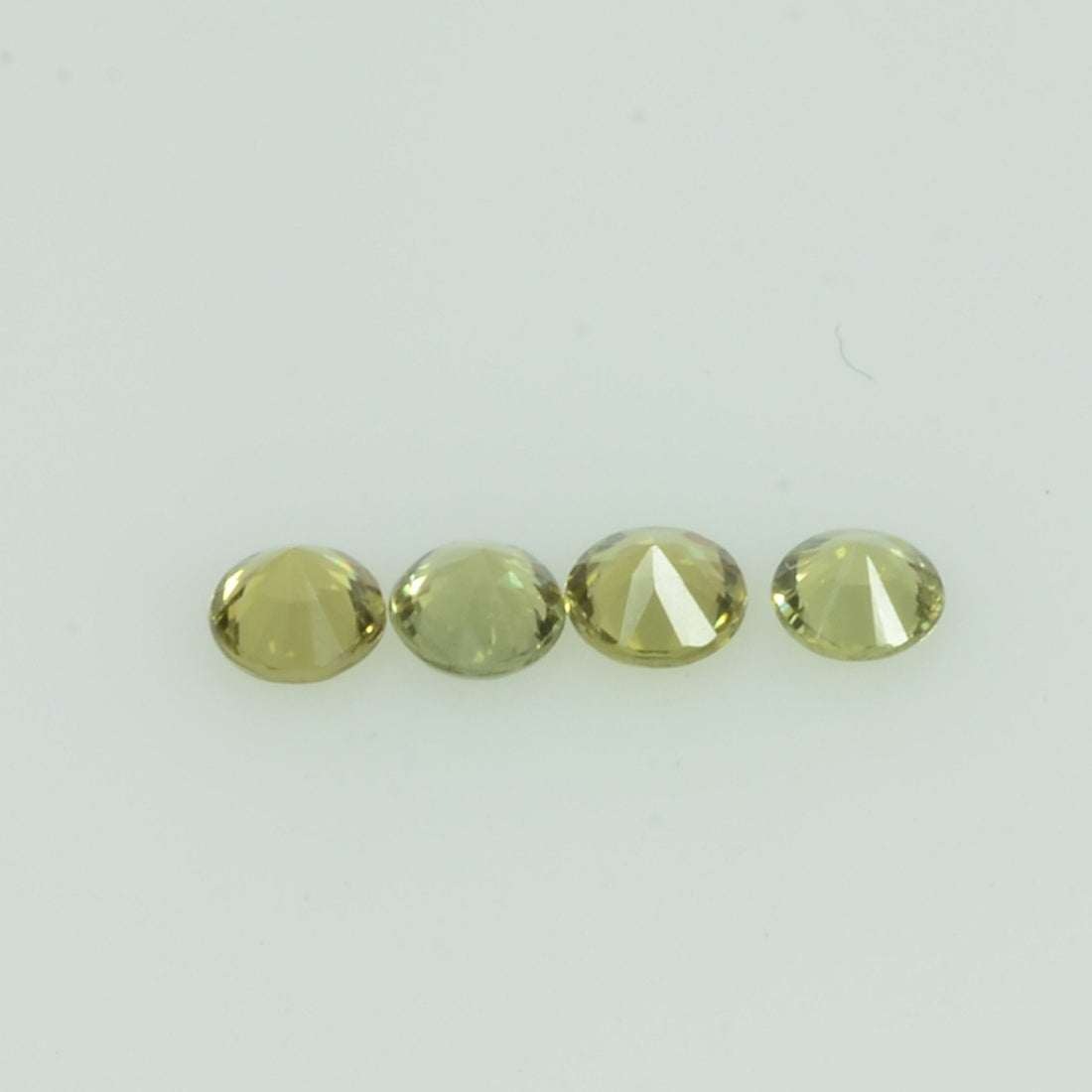 1.5- 3.5 mm Natural Yellowish Green Sapphire Loose Gemstone Round Diamond Cut Color