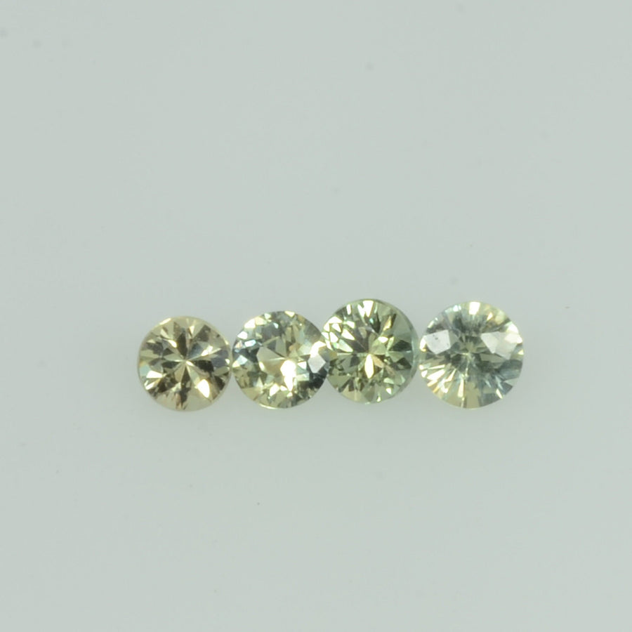 1.4- 3 mm Natural Yellowish Green Sapphire Loose Gemstone Round Diamond Cut Color