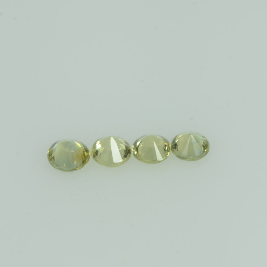 1.4- 3.5 mm Natural Yellowish Green Sapphire Loose Gemstone Round Diamond Cut Color - Thai Gems Export Ltd.