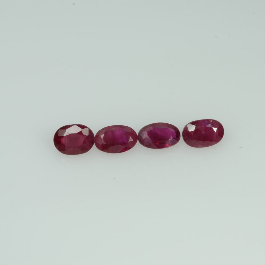 5x3 mm Natural Burma Ruby Loose Gemstone Oval Cut