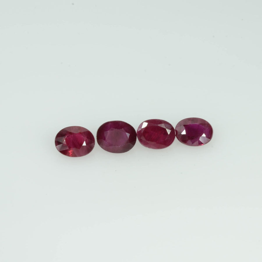 4.5x3.5 MM Natural Ruby Loose Gemstone Oval Cut