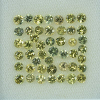 1.5 - 3.6 mm Natural Yellowish Green Sapphire Loose Gemstone Round Diamond Cut Color