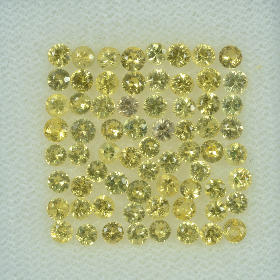 1.4- 3.5 mm Natural Yellow Sapphire Loose Gemstone Round Diamond Cut Color - Thai Gems Export Ltd.