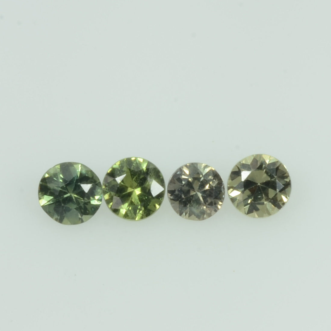 2.2-3.5 mm Natural Teal Green Sapphire Loose Gemstone Round Diamond Cut Color