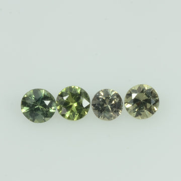 2.2-3.5 mm Natural Teal Green Sapphire Loose Gemstone Round Diamond Cut Color