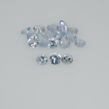 2.5-4.0   mm Natural Whitish Blue Sapphire Loose Cleanish Quality  Gemstone Round Diamond Cut - Thai Gems Export Ltd.