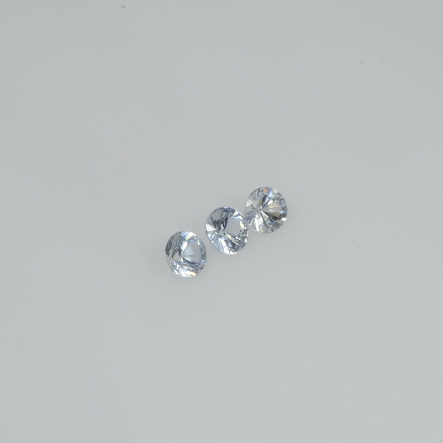 2.5-4.0   mm Natural Whitish Blue Sapphire Loose Cleanish Quality  Gemstone Round Diamond Cut - Thai Gems Export Ltd.