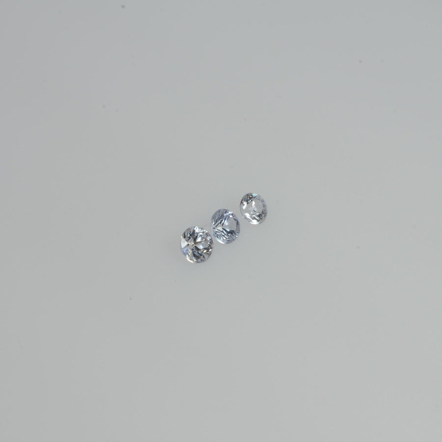 2.5-4.0   mm Natural Whitish Blue Sapphire Loose Cleanish Quality  Gemstone Round Diamond Cut - Thai Gems Export Ltd.