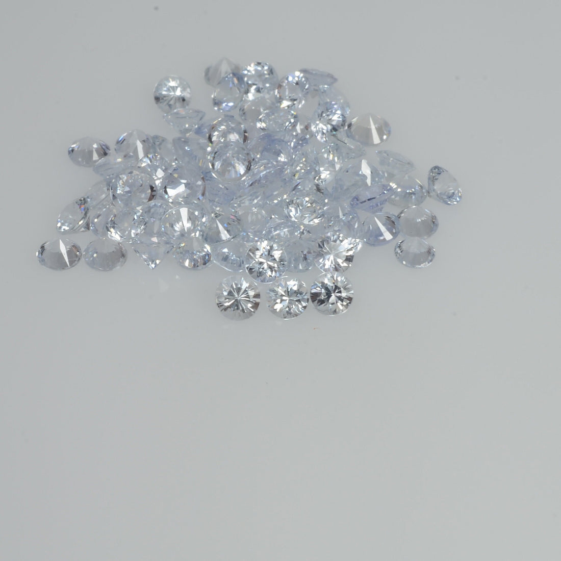 1.5-4.0 mm Natural Whitish Blue Sapphire Loose Cleanish Quality Gemstone Round Diamond Cut