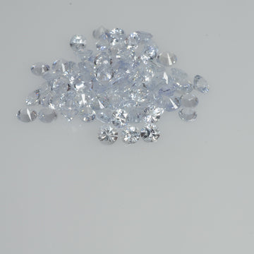 1.5-4.0 mm Natural Whitish Blue Sapphire Loose Cleanish Quality Gemstone Round Diamond Cut