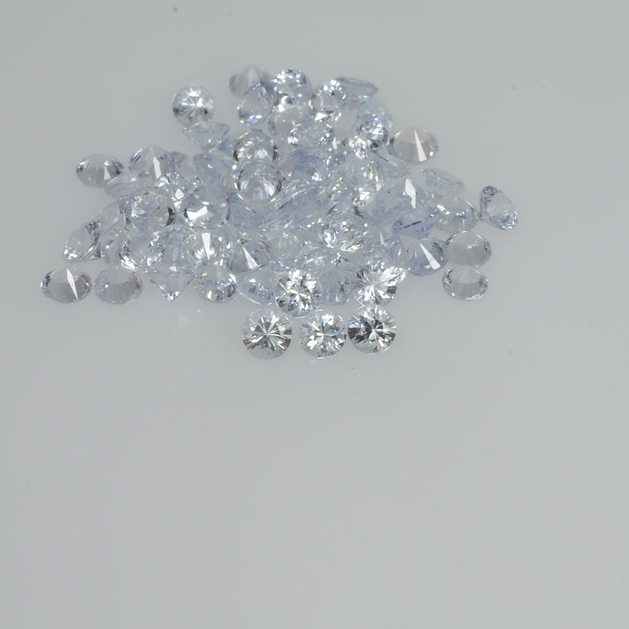1.5-4.0 mm Natural Whitish Blue Sapphire Loose Cleanish Quality Gemstone Round Diamond Cut