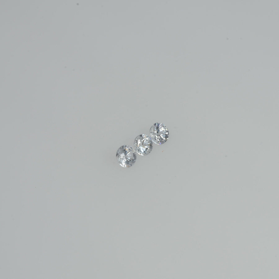 1.5-4.0 mm Natural Whitish Blue Sapphire Loose Cleanish Quality Gemstone Round Diamond Cut