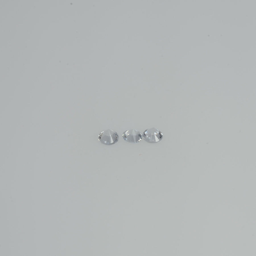 1.5-4.0 mm Natural Whitish Blue Sapphire Loose Cleanish Quality Gemstone Round Diamond Cut