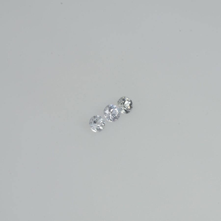 1.5-4.0 mm Natural Whitish Blue Sapphire Loose Cleanish Quality Gemstone Round Diamond Cut