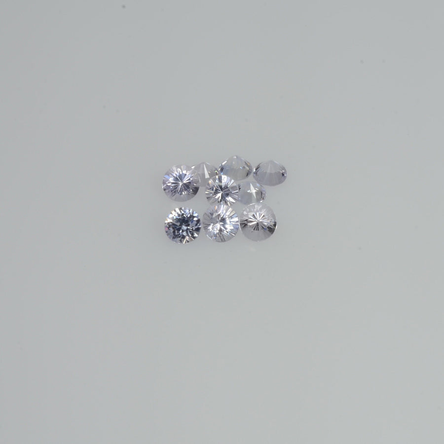 2.5-3.5 mm Natural Whitish Purple Sapphire Loose Cleanish Quality Gemstone Round Diamond Cut