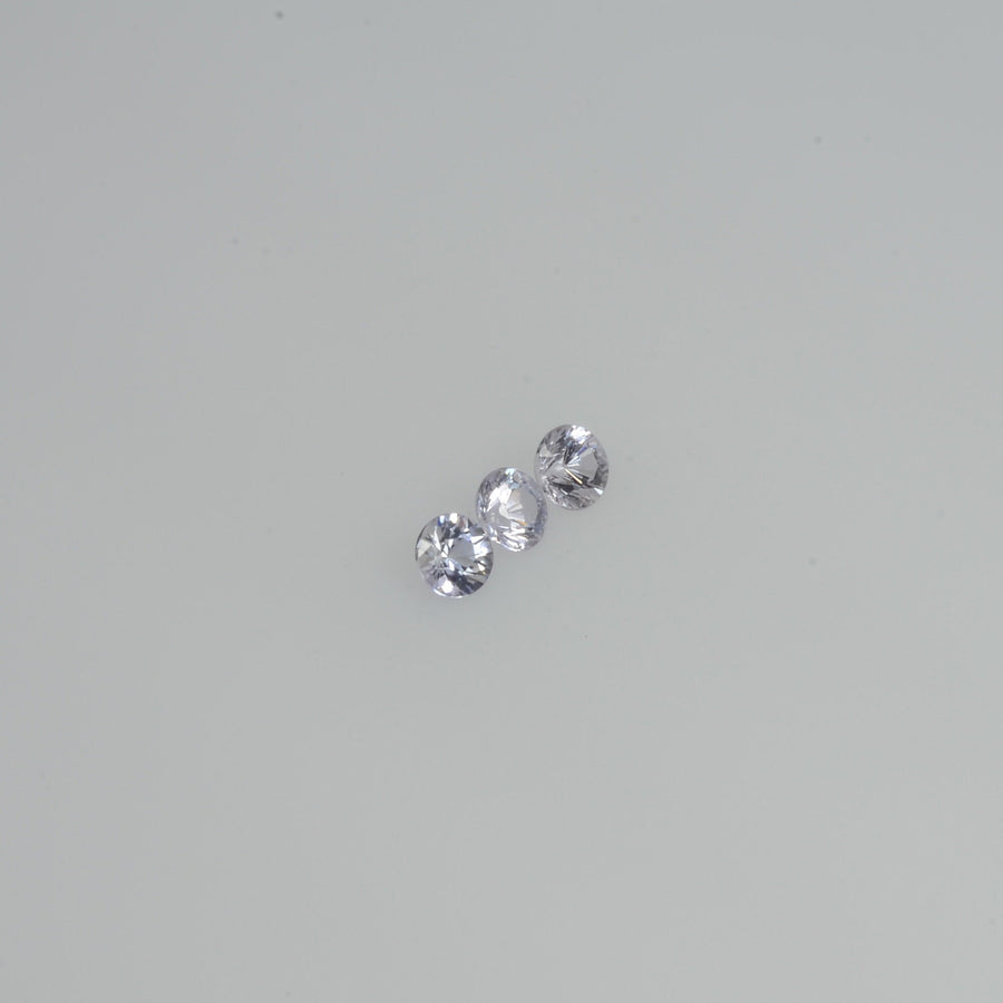 2.5-3.5 mm Natural Whitish Purple Sapphire Loose Cleanish Quality Gemstone Round Diamond Cut