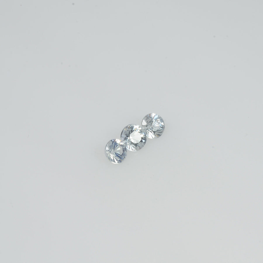 2.5-3.5 mm Natural Greenish White Sapphire Loose Cleanish Quality Gemstone Round Diamond Cut